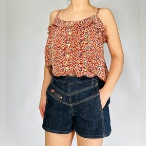 MARC BY MARC JACOBS Womens Dark Blue Denim Shorts Zipper Accents